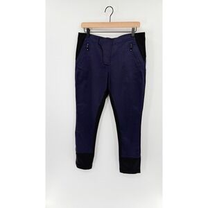 Anthropologie Leifsdottir Equestrian Skinny Pants Size 12 Colorblock Navy Black